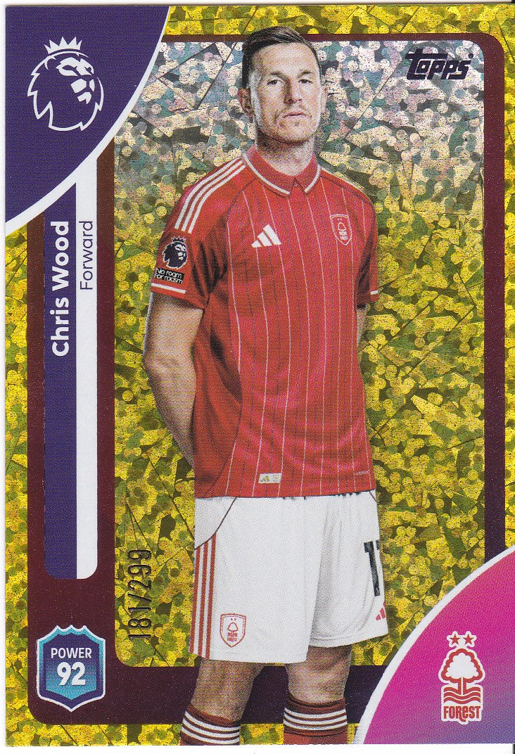 Chris Wood Nottingham Forest #181/299 Limited Edition Topps Trading Card