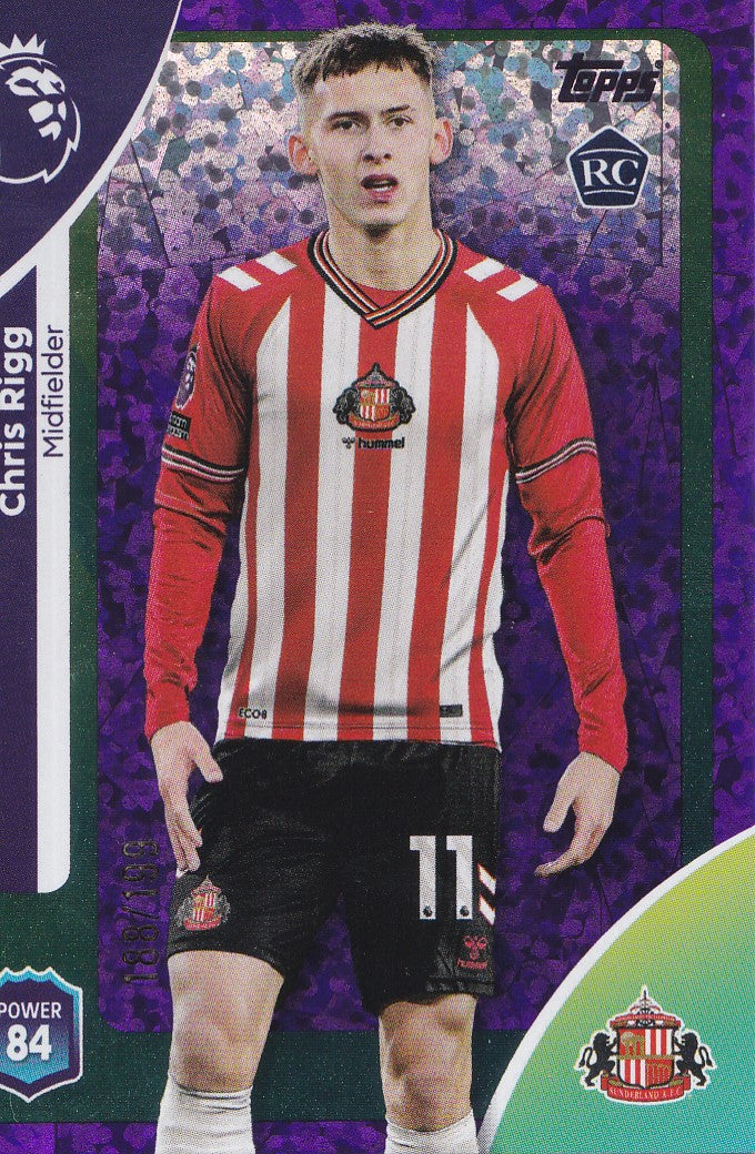 Chris Rigg Sunderland Rookie Card #188/199 | Limited Edition Topps Trading Card