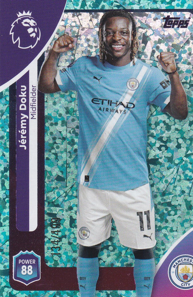 Jérémy Doku Manchester City #134/499 Limited Edition Topps Trading Card